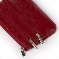 Женская кожаная косметичка-ключница Cosmetic A-00141 bordo