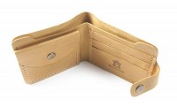 Желтый мужской кошелек ручной работы из кожи BOGZ Classic+ CH Yellow P3M38S2
