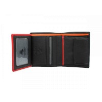 Кожаное мужское портмоне Visconti bd22 bk/rd/or