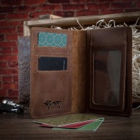 Обложка-органайзер для документов из кожи HiArt World Map PC-03-S19-1235-T001