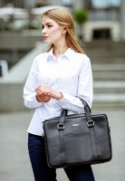 Кожаная сумка для ноутбука и документов BlankNote черная BN-BAG-37-G