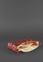 Кожаная плетеная женская сумка BlankNote Пазл S бордовая Krast BN-BAG-31-VIN