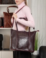 Женская кожаная сумка ALEX RAI 00109 bordo