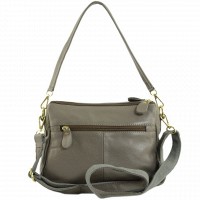 Женская кожаная серая сумка TRAUM (7322-18)