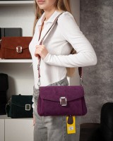 Женская замшевая сумка ALEX RAI 93055 bordo