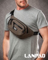 Мужская сумка на пояс Lanpad 61057 deep khaki