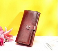 Женский бордовый кошелёк из натуральной кожи Vintage 14916