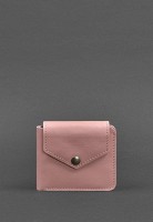 Женское кожаное портмоне  4.2 на кнопке розовое BN-PM-4-2-PINK-PEACH