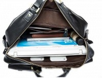 Мужская деловая кожаная сумка Vintage 14776 Бордовая