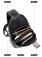 Мужская кожаная сумка-слинг Vintage 20249