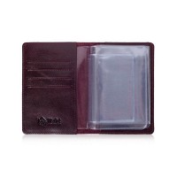 Обложка-органайзер для документов из кожи HiArt AD-01 7 Wonders of the World темно-фиолетовый