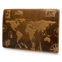 Обложка для паспорта из кожи HiArt PC-01 Shabby Dingo 7 wonders of the world