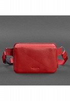 Кожаная поясная сумка Dropbag Mini красная BN-BAG-6-RED