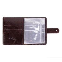Кожаный картхолдер Hi Art CH-06 Crystal Brown Silk