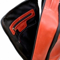 Кожаный женский красный рюкзак TARWA rr-7280-3md