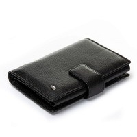 Мужской кожаный кошелек с правником DR. BOND M1CK black