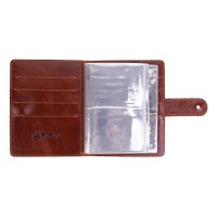 Кожаный картхолдер Hi Art «Mehendi Classic» CH-06 Crystal Сognac