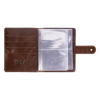 Кожаный картхолдер Hi Art «7 wonders of the world» CH-06 Crystal Olive