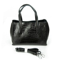 Женская кожаная сумка ALEX RAI 8815 black croco