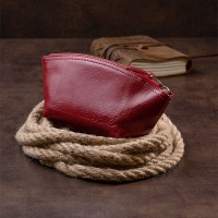 Женская кожаная косметичка Amelin GRANDE PELLE 11303 Красная