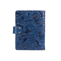 Кожаный картхолдер Hi Art «Let's Go Travel» CH-06 Crystal Blue