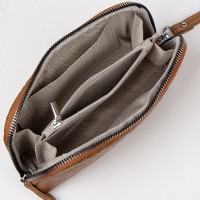 Женская кожаная косметичка Cosmetic 60096 L-brown