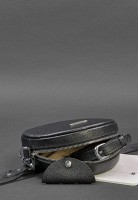Женская кожаная круглая сумка  BlankNote Tablet черная Blackwood BN-BAG-23-BW