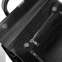 Женская кожаная сумка классическая ALEX RAI 5052 black croco
