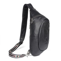 Кожаный черный мини-рюкзак John McDee jd4022a