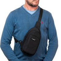 Мужская тканевая сумка-слинг Lanpad 63744 black