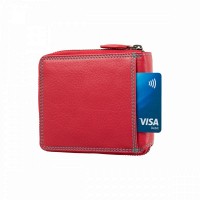 Женский кожаный кошелек с RFID защитой Visconti SP29 Picasso (Red Hawaii)