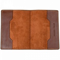 Кожаная обложка для паспорта GRANDE PELLE 11485 Коричневый