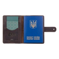 Обложка для паспорта из кожи Hi Art «Buta Art» PB-02/1 Shabby Gavana Brown