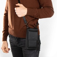 Мужская кожаная сумка через плечо BRETTON 407-174 black