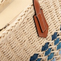 Пляжная плетеная сумка PODIUM 6150 beige blue