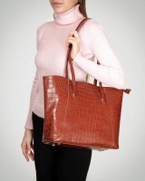 Женская кожаная сумка через плечо ALEX RAI 9349 camel