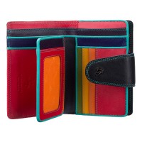 Кожаный женский кошелек Visconti SP31 Poppy c RFID (Black Multi)