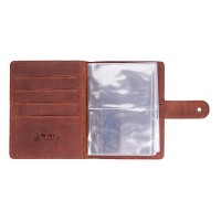 Кожаный картхолдер Hi Art «Mehendi Classic» CH-06 Shabby Сognac