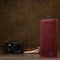 Женский кожаный кошелек GRANDE PELLE 11468 Бордовый