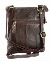 Темно-коричневая сумка-планшет из кожи TRAUM 7172-42