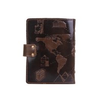 Кожаный картхолдер Hi Art «7 wonders of the world» CH-06 Crystal Olive