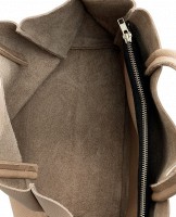 Высококачественная женская сумочка Poolparty SOHO из натуральной кожи бежевая