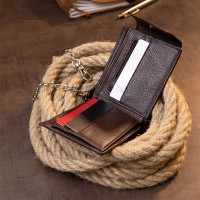 Мужской кожаный кошелек на цепочке Vintage 20425 