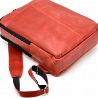 Кожаный женский красный рюкзак TARWA rr-7280-3md