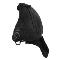 Мужская чёрная кожаная сумка-слинг Keizer K18807-black