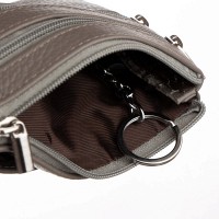 Женская кожаная косметичка-ключница Cosmetic A-00141 grey