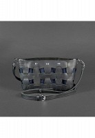 Кожаная плетеная женская сумка BlankNote Пазл S черная Crazy Horse BN-BAG-31-G-KR