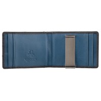 Мужской зажим для купюр из кожи Visconti VSL57 (Black/ Cobalt)