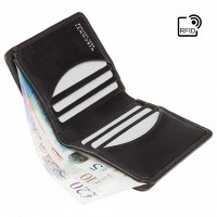 Кожаный мужской кошелек с RFID защитой Visconti cr91 blk