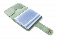 Визитница зеленая мужская ручной работы из кожи BOGZ 1A P10M9S9